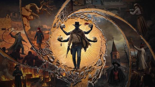 Header image for an article titled: Mystical Western Soulslike first-person shooter Guns of Eschaton announced for PS5, Xbox Series, and PC