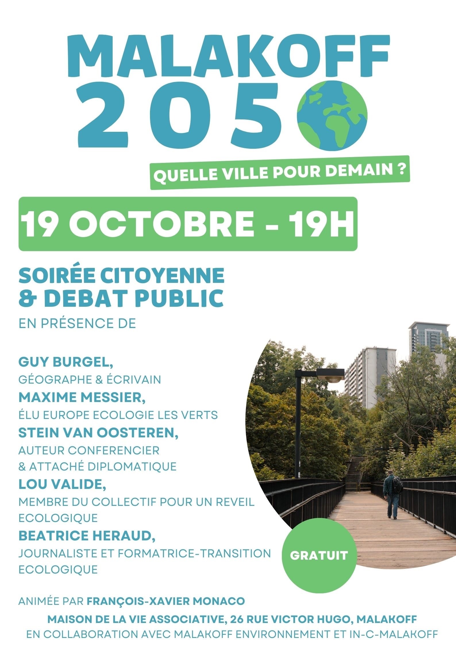 Réunion publique "Malakoff 2050 : quelle ville pour demain ?" le 19 octobre à 19h00.